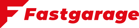 Logo Fastgarage in rot auf weissen Untergrund